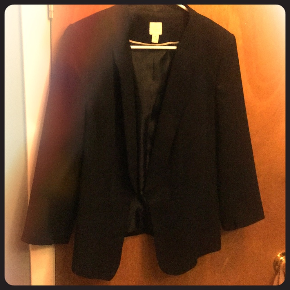 Lauren Conrad black open front blazer